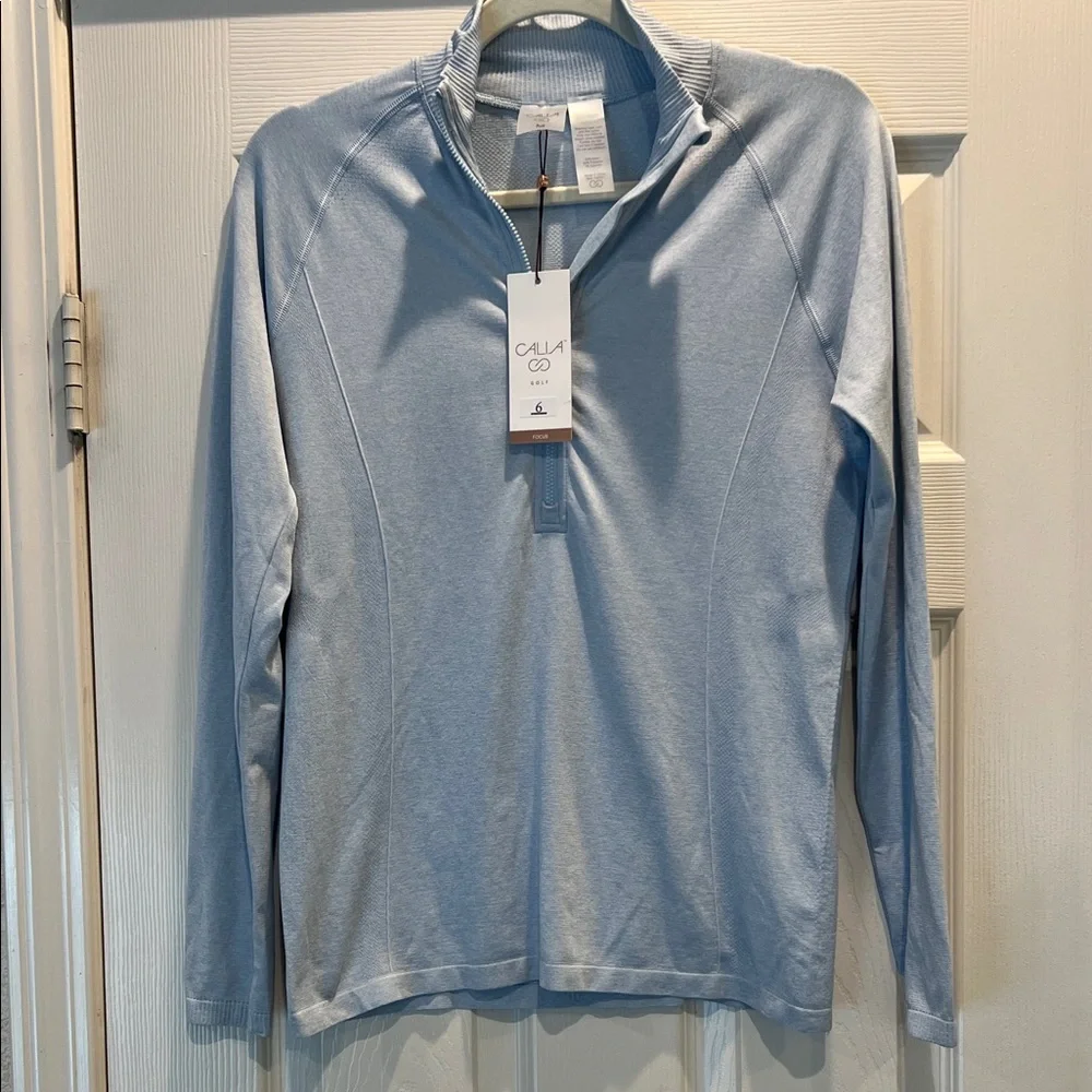 CALIA by Carrie Underwood Light Blue Golf Pullover - Picture 1 of 11